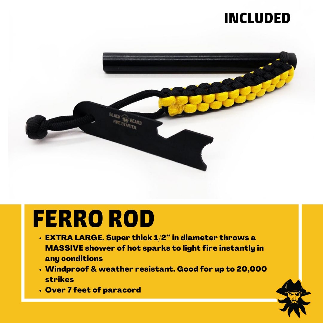 The Pirates Plunder - Fire Starter Kit - Ferro Rod