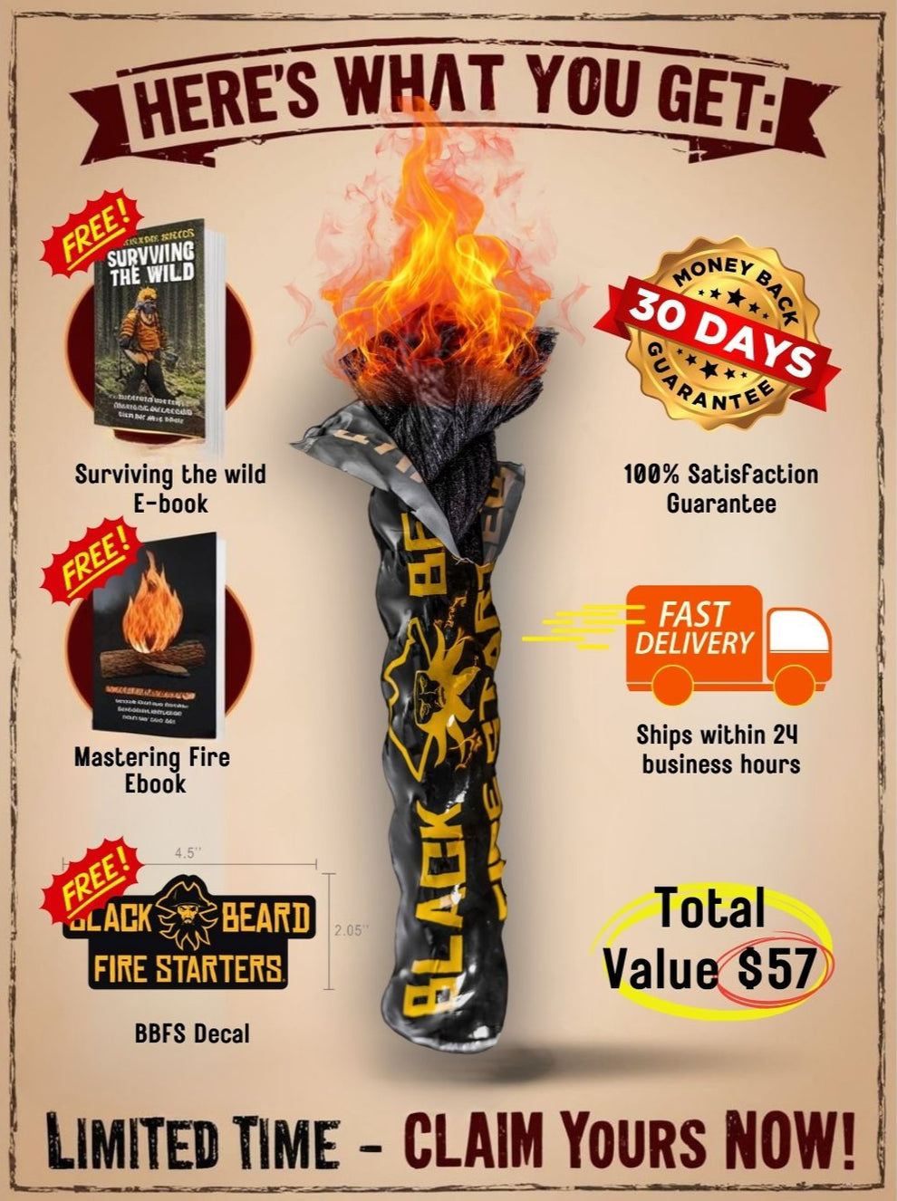 Fire Spatter Fire Rope Starter: 50 Fires Per Rope, Waterproof | Black Beard – Black ...