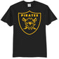 Black Beard Fire Pirates Black T-Shirt | Front