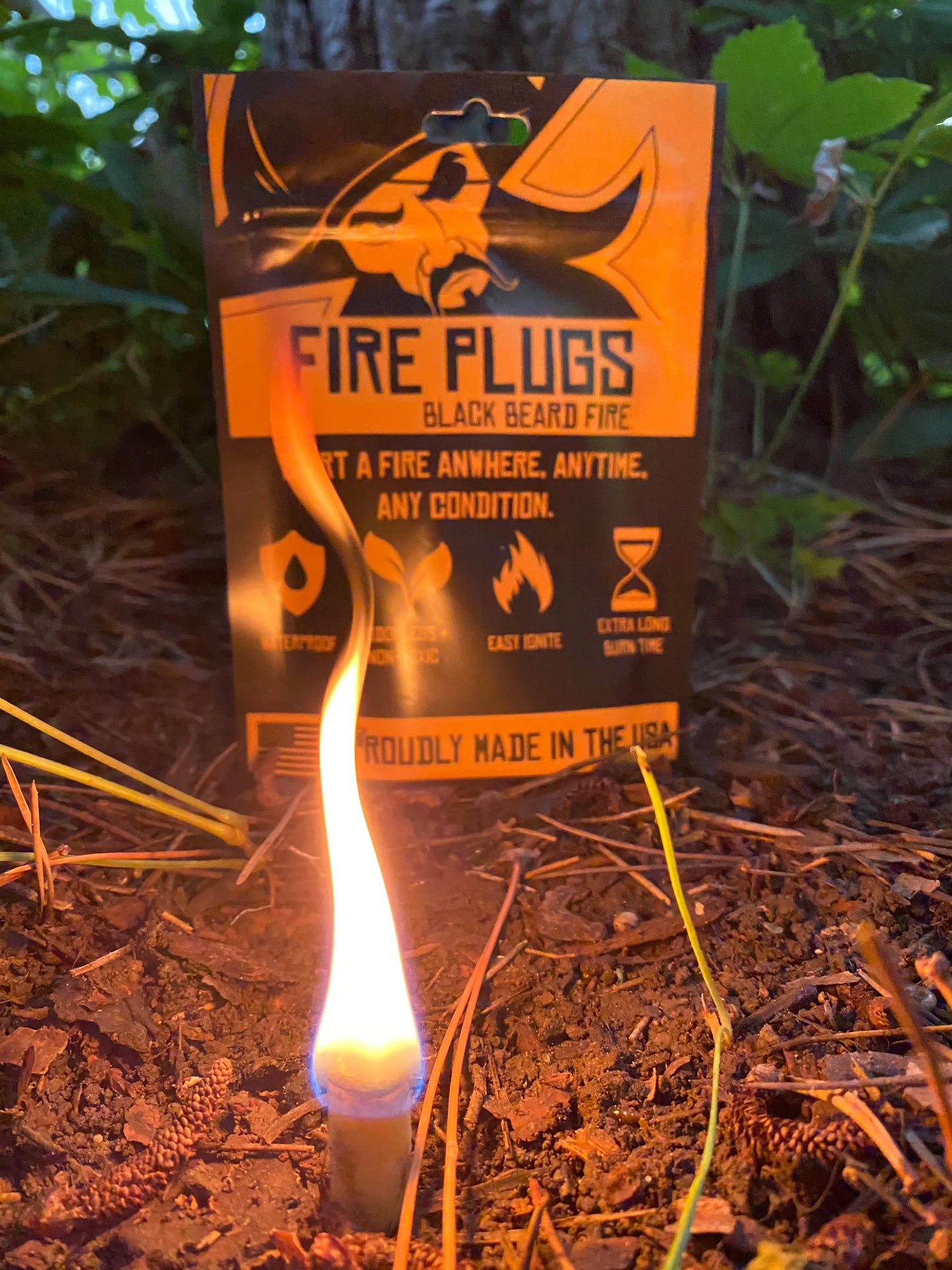 Black Beard Fire Plugs Fire Starter 1 Bag Test fire v2