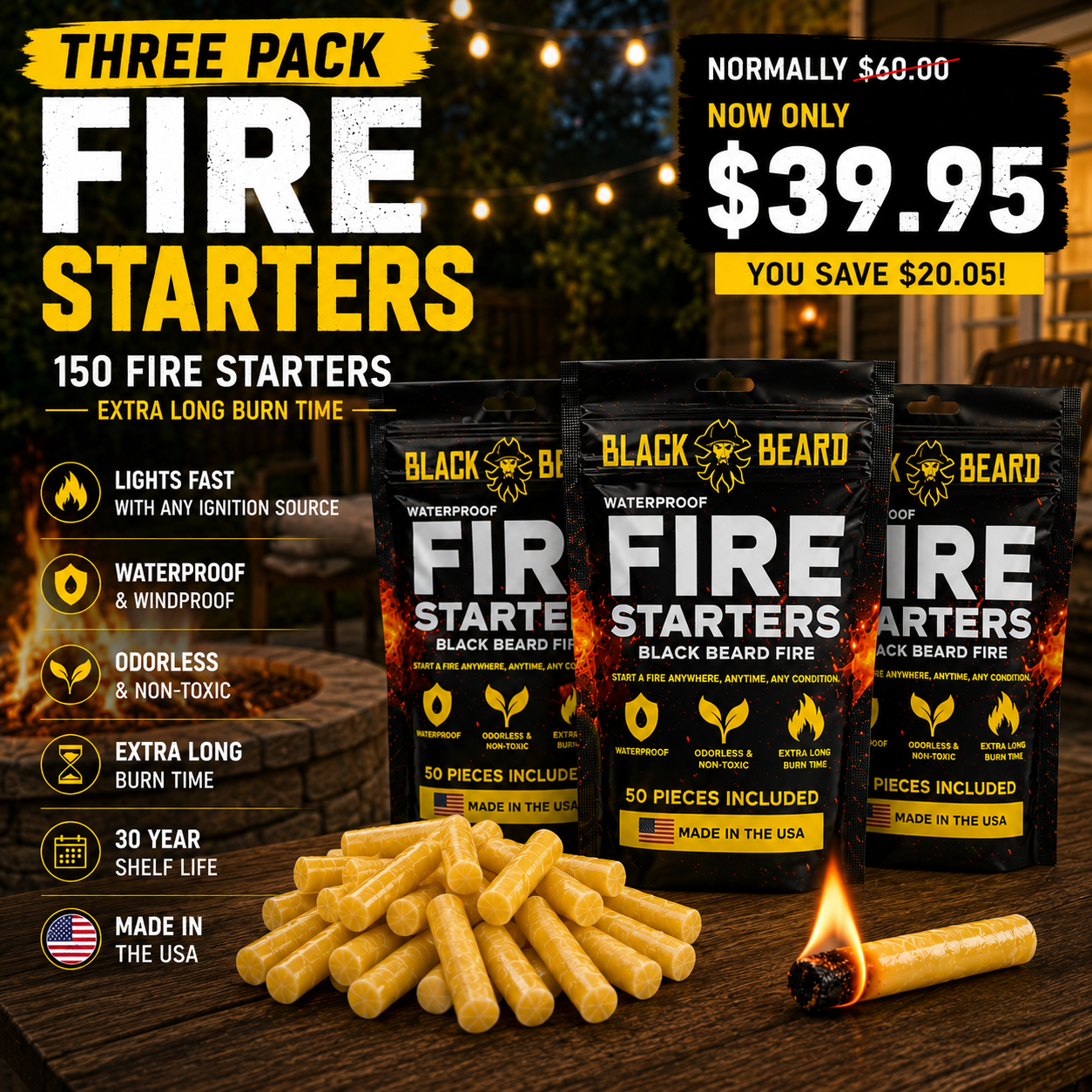 The Black Beard Fire Starter Plug | Home