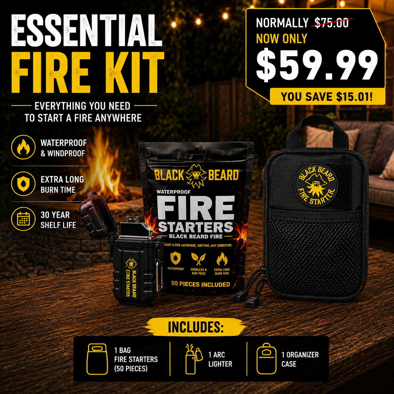 The Black Beard Fire Starter Plug | Home