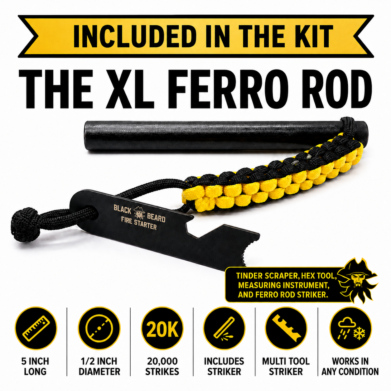The Black Beard Fire Plug Kit - Fire Starter Kit
