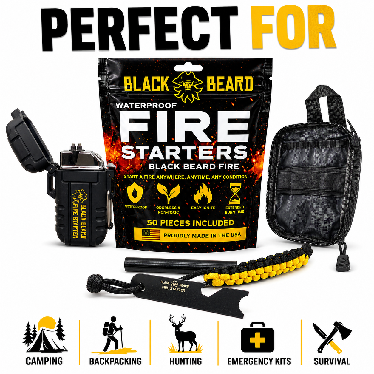The Black Beard Fire Plug Kit - Fire Starter Kit