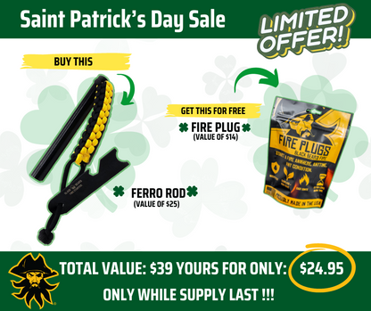 St. Patrick's Day Sale: Ferro Rod with FREE Fire Plugs