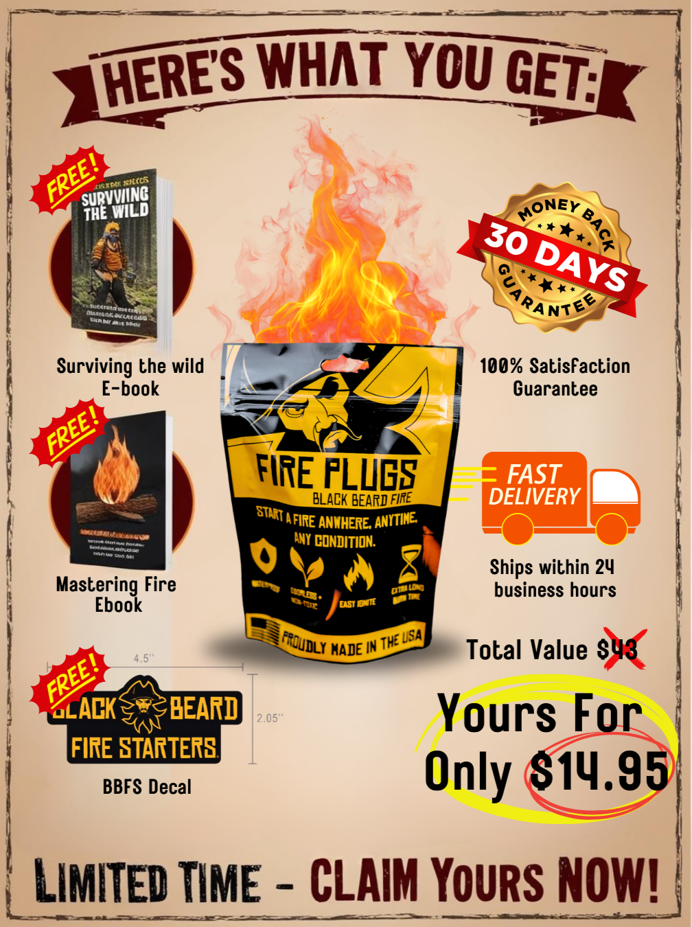 Black Beard Fire Starters Black Beard Fire Plugs Fire Starter Tinder