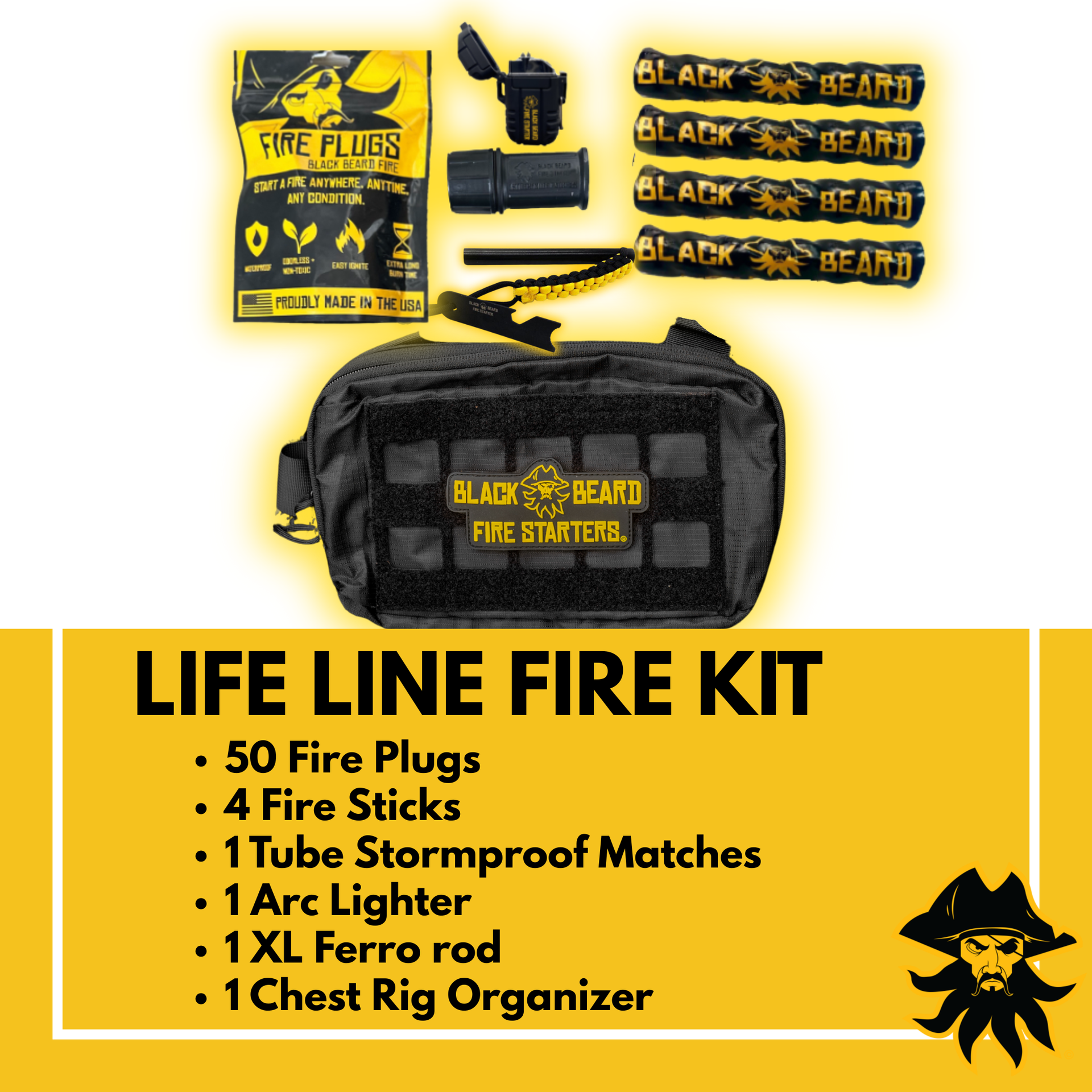 Lifeline Fire Kit – Black Beard Fire Starters